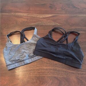 Lululemon Gray and Black Energy Sports Bras